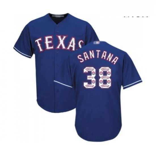 Mens Texas Rangers 38 Danny Santana Authentic Royal Blue Team Logo Fashion Cool Base Baseball Jersey Mens Texas Rangers 38 Danny Santana Authentic Royal Blue Team Logo Fashion Cool Base Baseball Jersey