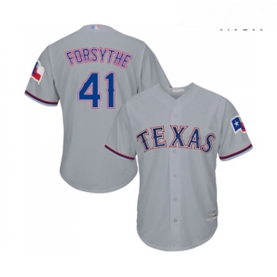 Mens Texas Rangers 41 Logan Forsythe Replica Grey Road Cool Base Baseball Jersey Mens Texas Rangers 41 Logan Forsythe Replica Grey Road Cool Base Baseball Jersey