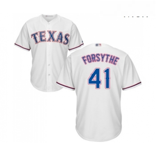 Mens Texas Rangers 41 Logan Forsythe Replica White Home Cool Base Baseball Jersey Mens Texas Rangers 41 Logan Forsythe Replica White Home Cool Base Baseball Jersey