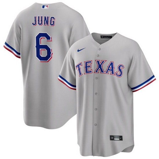 Men's Texas Rangers #6 Josh Jung Gray Cool Base Stitched Baseball Jersey Men's Texas Rangers #6 Josh Jung Gray Cool Base Stitched Baseball Jersey