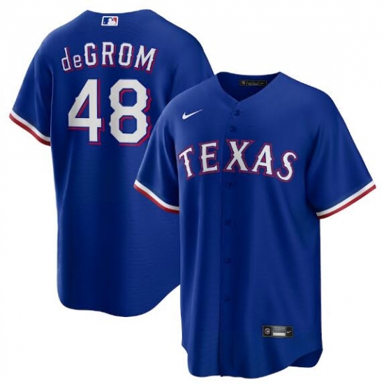 Men's Texas Rangers Jacob deGrom #348 Nike Royal Away Stitched Player Jersey Men's Texas Rangers Jacob deGrom #348 Nike Royal Away Stitched Player Jersey