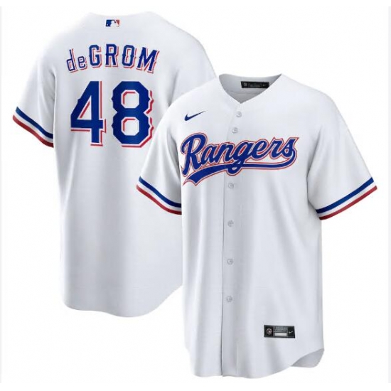 Men's Texas Rangers Jacob deGrom #348 Nike White Stitched Player Jersey Men's Texas Rangers Jacob deGrom #348 Nike White Stitched Player Jersey
