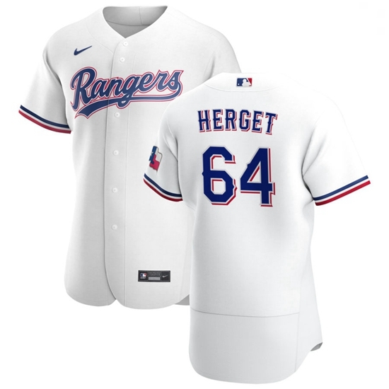 Texas Rangers 64 Jimmy Herget Men Nike White Home 2020 Authentic Player MLB Jersey Texas Rangers 64 Jimmy Herget Men Nike White Home 2020 Authentic Player MLB Jersey