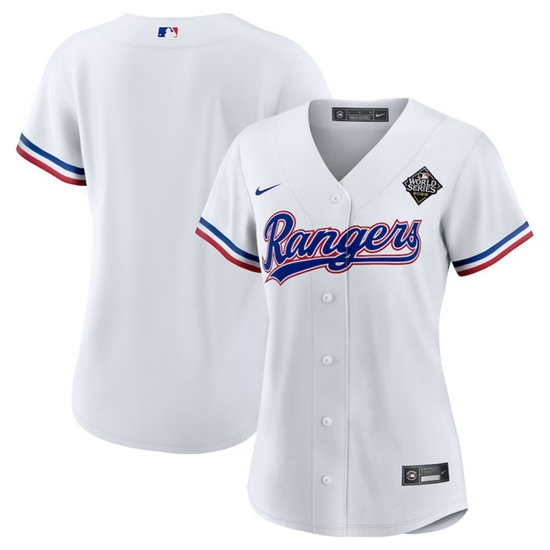 Women Texas Rangers Blank White 2023 World Series Stitched Baseball Jersey 28Run Small 29 Women Texas Rangers Blank White 2023 World Series Stitched Baseball Jersey 28Run Small 29