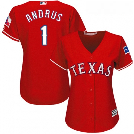 Womens Majestic Texas Rangers 1 Elvis Andrus Authentic Red Alternate Cool Base MLB Jersey Womens Majestic Texas Rangers 1 Elvis Andrus Authentic Red Alternate Cool Base MLB Jersey