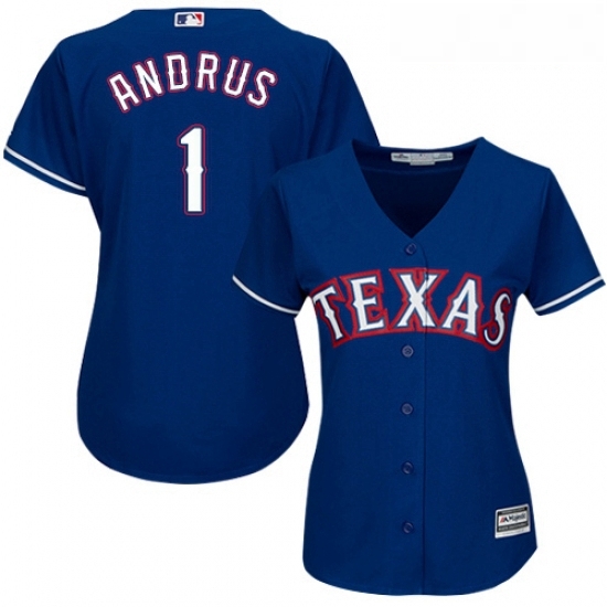 Womens Majestic Texas Rangers 1 Elvis Andrus Authentic Royal Blue Alternate 2 Cool Base MLB Jersey Womens Majestic Texas Rangers 1 Elvis Andrus Authentic Royal Blue Alternate 2 Cool Base MLB Jersey