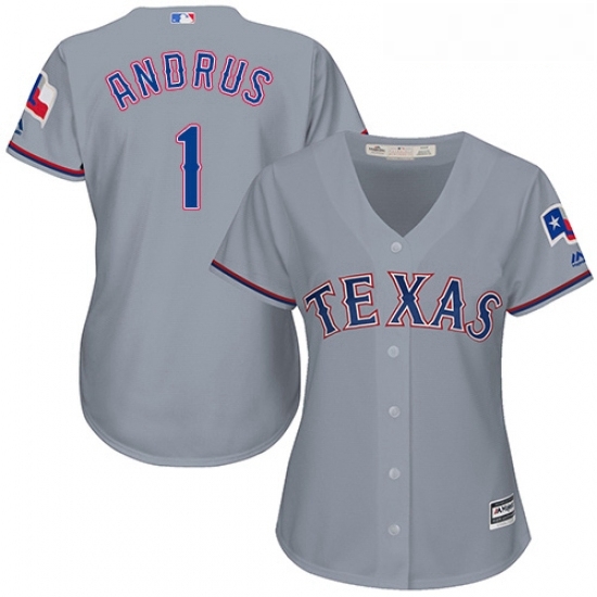 Womens Majestic Texas Rangers 1 Elvis Andrus Replica Grey Road Cool Base MLB Jersey Womens Majestic Texas Rangers 1 Elvis Andrus Replica Grey Road Cool Base MLB Jersey