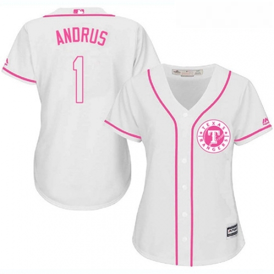 Womens Majestic Texas Rangers 1 Elvis Andrus Replica White Fashion Cool Base MLB Jersey Womens Majestic Texas Rangers 1 Elvis Andrus Replica White Fashion Cool Base MLB Jersey