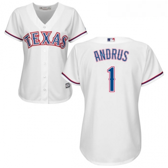 Womens Majestic Texas Rangers 1 Elvis Andrus Replica White Home Cool Base MLB Jersey Womens Majestic Texas Rangers 1 Elvis Andrus Replica White Home Cool Base MLB Jersey