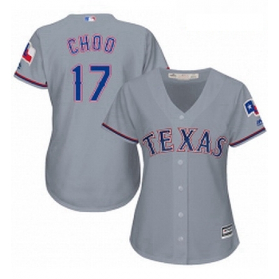 Womens Majestic Texas Rangers 17 Shin Soo Choo Replica Grey Road Cool Base MLB Jersey Womens Majestic Texas Rangers 17 Shin Soo Choo Replica Grey Road Cool Base MLB Jersey