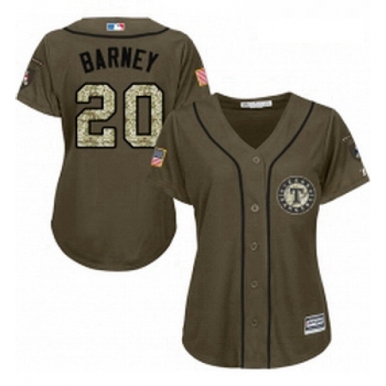 Womens Majestic Texas Rangers 20 Darwin Barney Replica Green Salute to Service MLB Jersey Womens Majestic Texas Rangers 20 Darwin Barney Replica Green Salute to Service MLB Jersey
