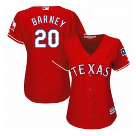 Womens Majestic Texas Rangers 20 Darwin Barney Replica Red Alternate Cool Base MLB Jersey Womens Majestic Texas Rangers 20 Darwin Barney Replica Red Alternate Cool Base MLB Jersey