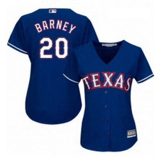 Womens Majestic Texas Rangers 20 Darwin Barney Replica Royal Blue Alternate 2 Cool Base MLB Jersey Womens Majestic Texas Rangers 20 Darwin Barney Replica Royal Blue Alternate 2 Cool Base MLB Jersey