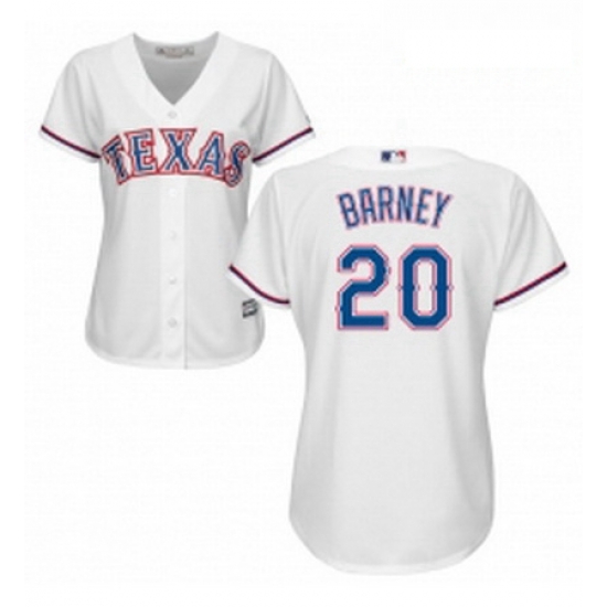 Womens Majestic Texas Rangers 20 Darwin Barney Replica White Home Cool Base MLB Jersey Womens Majestic Texas Rangers 20 Darwin Barney Replica White Home Cool Base MLB Jersey