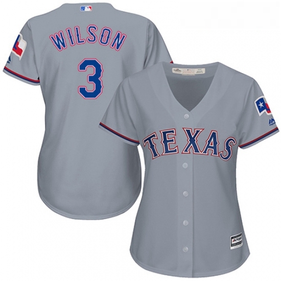 Womens Majestic Texas Rangers 3 Russell Wilson Authentic Grey Road Cool Base MLB Jersey Womens Majestic Texas Rangers 3 Russell Wilson Authentic Grey Road Cool Base MLB Jersey