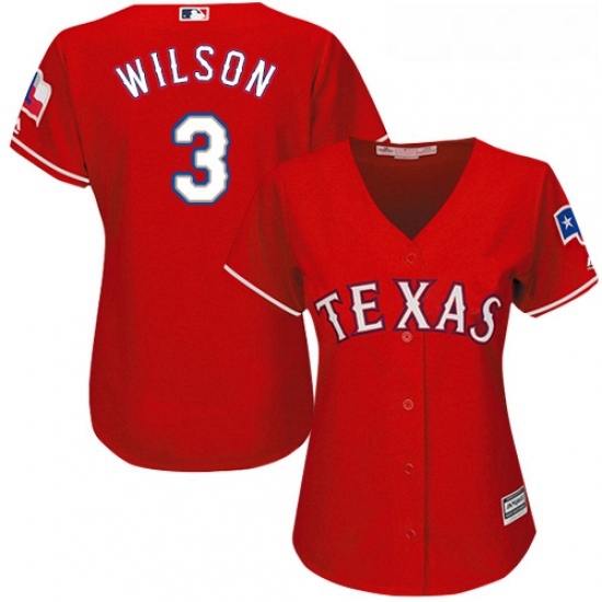 Womens Majestic Texas Rangers 3 Russell Wilson Authentic Red Alternate Cool Base MLB Jersey Womens Majestic Texas Rangers 3 Russell Wilson Authentic Red Alternate Cool Base MLB Jersey