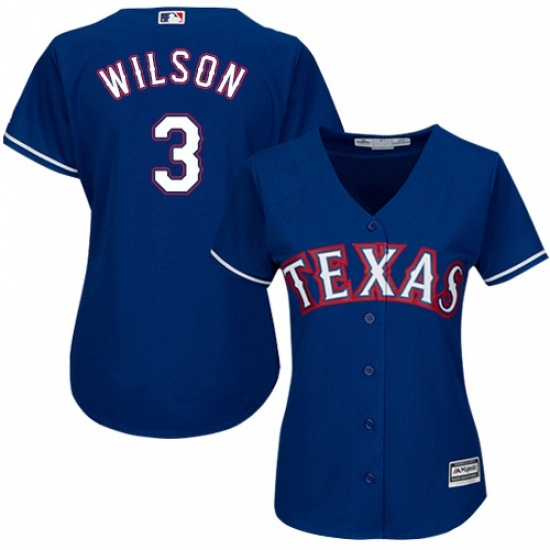 Womens Majestic Texas Rangers 3 Russell Wilson Authentic Royal Blue Alternate 2 Cool Base MLB Jersey Womens Majestic Texas Rangers 3 Russell Wilson Authentic Royal Blue Alternate 2 Cool Base MLB Jersey
