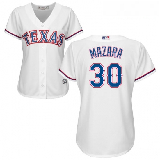 Womens Majestic Texas Rangers 30 Nomar Mazara Authentic White Home Cool Base MLB Jersey Womens Majestic Texas Rangers 30 Nomar Mazara Authentic White Home Cool Base MLB Jersey