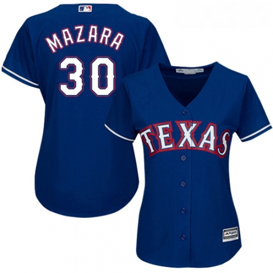 Womens Majestic Texas Rangers 30 Nomar Mazara Replica Royal Blue Alternate 2 Cool Base MLB Jersey Womens Majestic Texas Rangers 30 Nomar Mazara Replica Royal Blue Alternate 2 Cool Base MLB Jersey