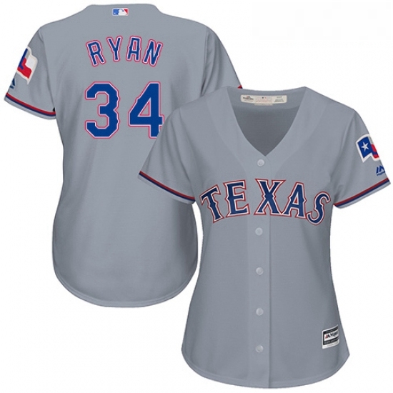Womens Majestic Texas Rangers 34 Nolan Ryan Authentic Grey Road Cool Base MLB Jersey Womens Majestic Texas Rangers 34 Nolan Ryan Authentic Grey Road Cool Base MLB Jersey