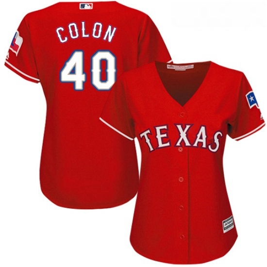 Womens Majestic Texas Rangers 40 Bartolo Colon Replica Red Alternate Cool Base MLB Jersey Womens Majestic Texas Rangers 40 Bartolo Colon Replica Red Alternate Cool Base MLB Jersey