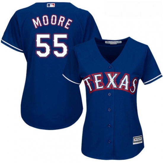 Womens Majestic Texas Rangers 55 Matt Moore Authentic Royal Blue Alternate 2 Cool Base MLB Jersey Womens Majestic Texas Rangers 55 Matt Moore Authentic Royal Blue Alternate 2 Cool Base MLB Jersey