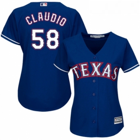 Womens Majestic Texas Rangers 58 Alex Claudio Replica Royal Blue Alternate 2 Cool Base MLB Jersey Womens Majestic Texas Rangers 58 Alex Claudio Replica Royal Blue Alternate 2 Cool Base MLB Jersey