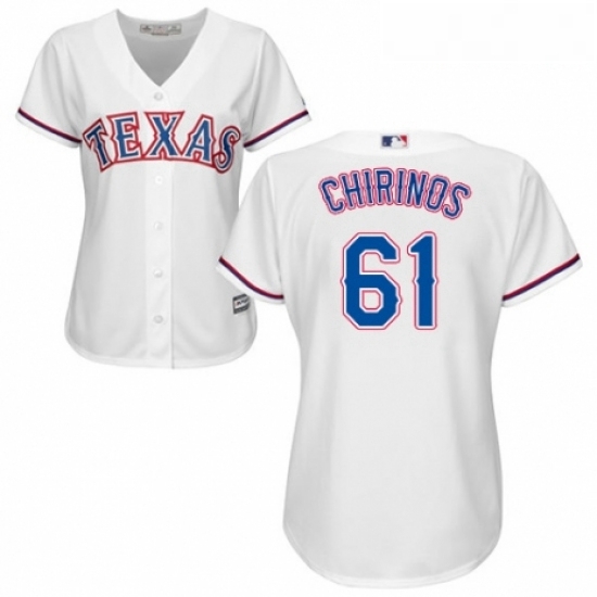 Womens Majestic Texas Rangers 61 Robinson Chirinos Authentic White Home Cool Base MLB Jersey Womens Majestic Texas Rangers 61 Robinson Chirinos Authentic White Home Cool Base MLB Jersey