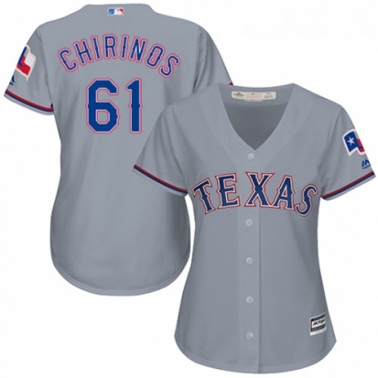 Womens Majestic Texas Rangers 61 Robinson Chirinos Replica Grey Road Cool Base MLB Jersey Womens Majestic Texas Rangers 61 Robinson Chirinos Replica Grey Road Cool Base MLB Jersey