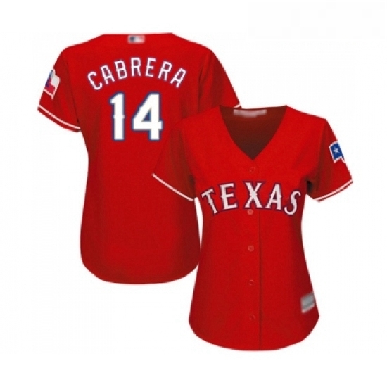 Womens Texas Rangers 14 Asdrubal Cabrera Replica Red Alternate Cool Base Baseball Jersey Womens Texas Rangers 14 Asdrubal Cabrera Replica Red Alternate Cool Base Baseball Jersey