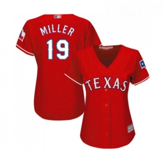 Womens Texas Rangers 19 Shelby Miller Replica Red Alternate Cool Base Baseball Jersey Womens Texas Rangers 19 Shelby Miller Replica Red Alternate Cool Base Baseball Jersey