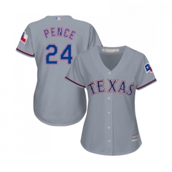 Womens Texas Rangers 24 Hunter Pence Replica Grey Road Cool Base Baseball Jersey Womens Texas Rangers 24 Hunter Pence Replica Grey Road Cool Base Baseball Jersey