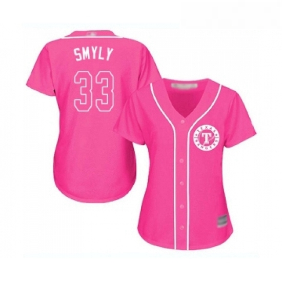 Womens Texas Rangers 33 Drew Smyly Replica Pink Fashion Cool Base Baseball Jersey Womens Texas Rangers 33 Drew Smyly Replica Pink Fashion Cool Base Baseball Jersey