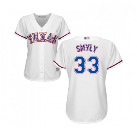 Womens Texas Rangers 33 Drew Smyly Replica White Home Cool Base Baseball Jersey Womens Texas Rangers 33 Drew Smyly Replica White Home Cool Base Baseball Jersey