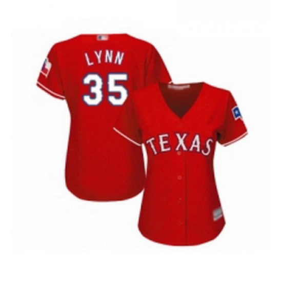 Womens Texas Rangers 35 Lance Lynn Replica Red Alternate Cool Base Baseball Jersey Womens Texas Rangers 35 Lance Lynn Replica Red Alternate Cool Base Baseball Jersey