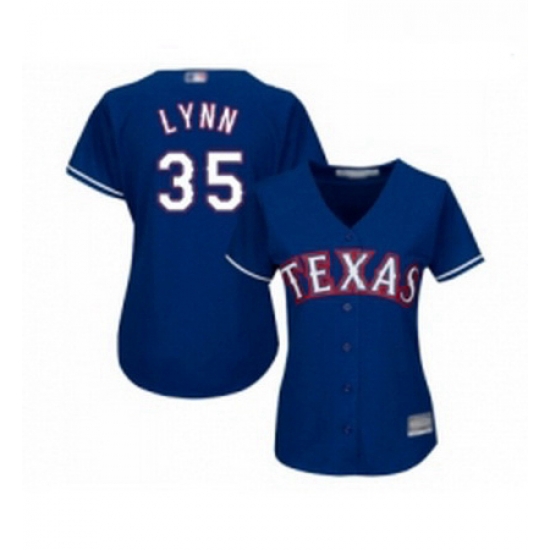 Womens Texas Rangers 35 Lance Lynn Replica Royal Blue Alternate 2 Cool Base Baseball Jersey Womens Texas Rangers 35 Lance Lynn Replica Royal Blue Alternate 2 Cool Base Baseball Jersey