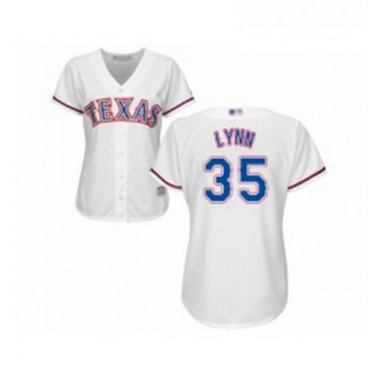Womens Texas Rangers 35 Lance Lynn Replica White Home Cool Base Baseball Jersey Womens Texas Rangers 35 Lance Lynn Replica White Home Cool Base Baseball Jersey