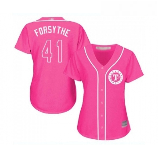 Womens Texas Rangers 41 Logan Forsythe Replica Pink Fashion Cool Base Baseball Jersey Womens Texas Rangers 41 Logan Forsythe Replica Pink Fashion Cool Base Baseball Jersey