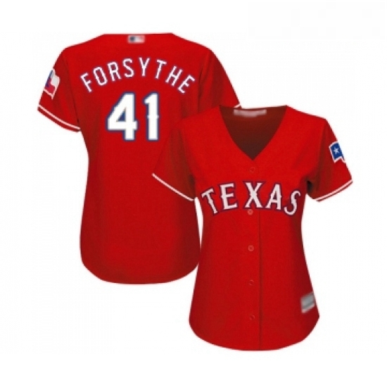 Womens Texas Rangers 41 Logan Forsythe Replica Red Alternate Cool Base Baseball Jersey Womens Texas Rangers 41 Logan Forsythe Replica Red Alternate Cool Base Baseball Jersey