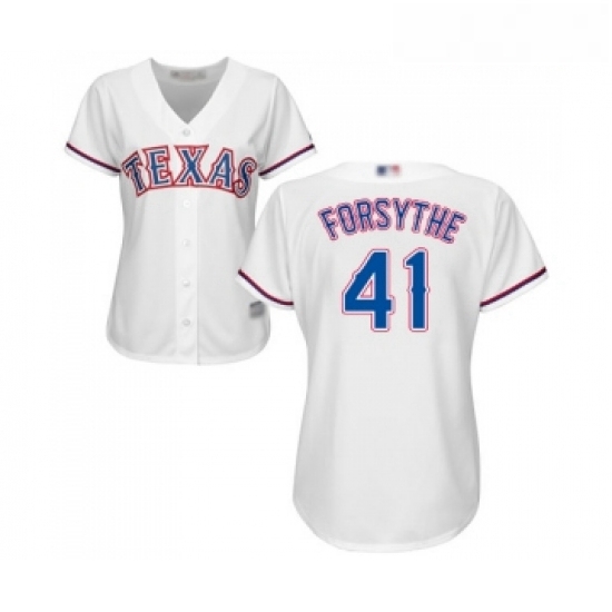 Womens Texas Rangers 41 Logan Forsythe Replica White Home Cool Base Baseball Jersey Womens Texas Rangers 41 Logan Forsythe Replica White Home Cool Base Baseball Jersey