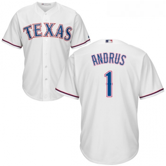 Youth Majestic Texas Rangers 1 Elvis Andrus Authentic White Home Cool Base MLB Jersey Youth Majestic Texas Rangers 1 Elvis Andrus Authentic White Home Cool Base MLB Jersey