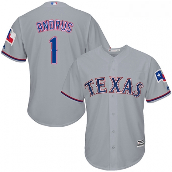 Youth Majestic Texas Rangers 1 Elvis Andrus Replica Grey Road Cool Base MLB Jersey Youth Majestic Texas Rangers 1 Elvis Andrus Replica Grey Road Cool Base MLB Jersey