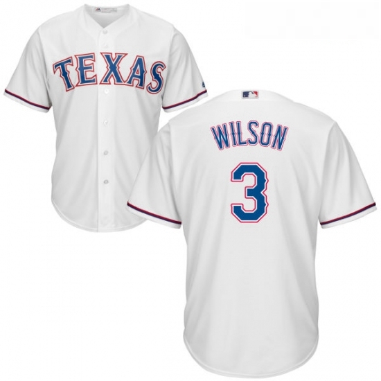 Youth Majestic Texas Rangers 3 Russell Wilson Replica White Home Cool Base MLB Jersey Youth Majestic Texas Rangers 3 Russell Wilson Replica White Home Cool Base MLB Jersey