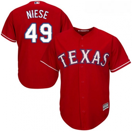 Youth Majestic Texas Rangers 49 Jon Niese Replica Red Alternate Cool Base MLB Jersey Youth Majestic Texas Rangers 49 Jon Niese Replica Red Alternate Cool Base MLB Jersey