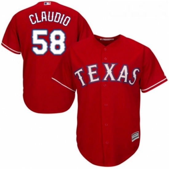 Youth Majestic Texas Rangers 58 Alex Claudio Replica Red Alternate Cool Base MLB Jersey Youth Majestic Texas Rangers 58 Alex Claudio Replica Red Alternate Cool Base MLB Jersey