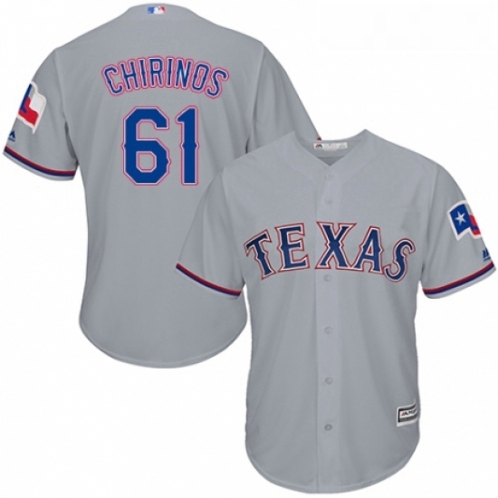 Youth Majestic Texas Rangers 61 Robinson Chirinos Authentic Grey Road Cool Base MLB Jersey Youth Majestic Texas Rangers 61 Robinson Chirinos Authentic Grey Road Cool Base MLB Jersey