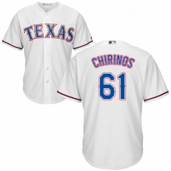 Youth Majestic Texas Rangers 61 Robinson Chirinos Replica White Home Cool Base MLB Jersey Youth Majestic Texas Rangers 61 Robinson Chirinos Replica White Home Cool Base MLB Jersey