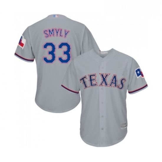 Youth Texas Rangers 33 Drew Smyly Replica Grey Road Cool Base Baseball Jersey Youth Texas Rangers 33 Drew Smyly Replica Grey Road Cool Base Baseball Jersey