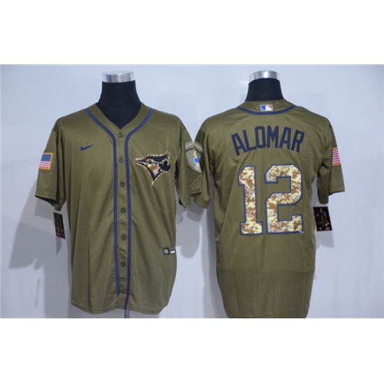 Blue Jays 12 Roberto Alomar Olive 2020 Nike Cool Base Jersey Blue Jays 12 Roberto Alomar Olive 2020 Nike Cool Base Jersey