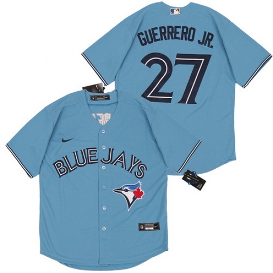 Blue Jays 27 Vladimir Guerrero Jr Light Blue 2020 Nike Cool Base Jersey Blue Jays 27 Vladimir Guerrero Jr Light Blue 2020 Nike Cool Base Jersey